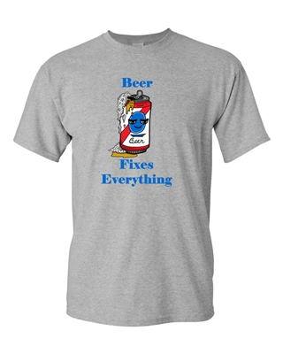Beer Fixes Everything Can Adult DT T-Shirts Tee