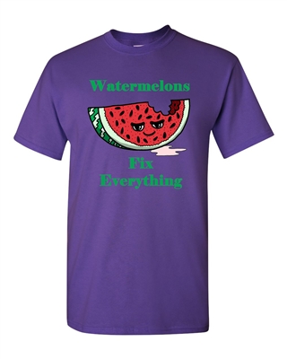 Watermelons Fix Everything Adult DT T-Shirts Tee