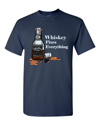 Whiskey Fixes Everything Adult DT T-Shirts Tee