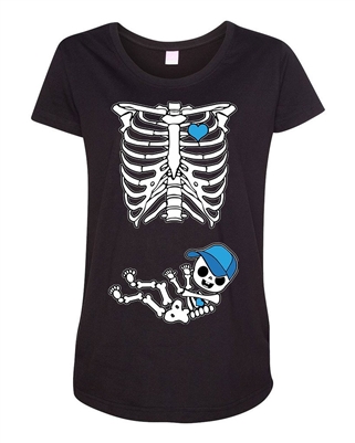 Boy Cap Baby Skeleton Mother Mom Maternity DT T-Shirt Tee