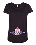 Baby Girl Zipper Cute Pregnant Babies Expecting Mom Maternity DT T-Shirt Tee
