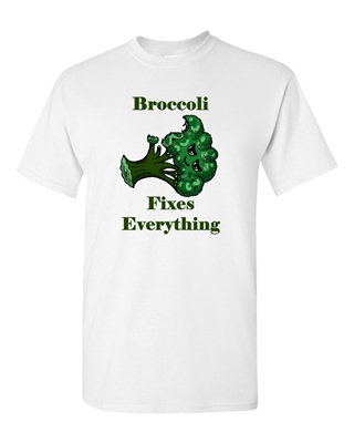 Broccoli Fixes Everything Adult DT T-Shirts Tee
