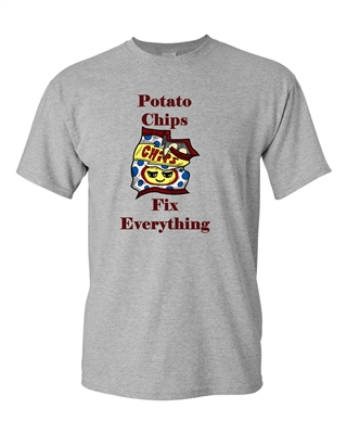Potato Chips Fix Everything Adult DT T-Shirts Tee